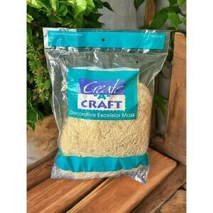 Create-A-Craft Decorative Excelsior Moss-2L-Natural Aspen-USA Made-NEW Unopened